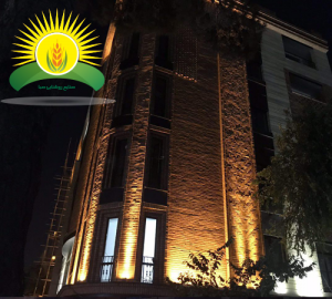 stone facade lighting